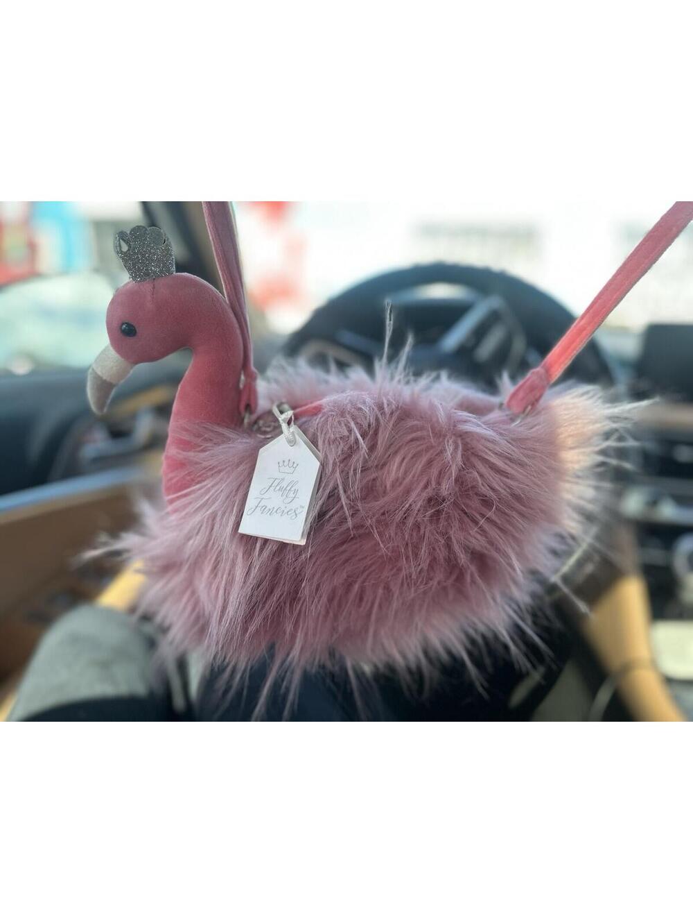 Jellycat Flamingo Pom Pom Purse Crossbody Bag NWT Discontinued Fancy Line